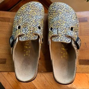 Birkenstock Papillio Boston Clog Size 42 L11 M9 Animal Cheetah Print